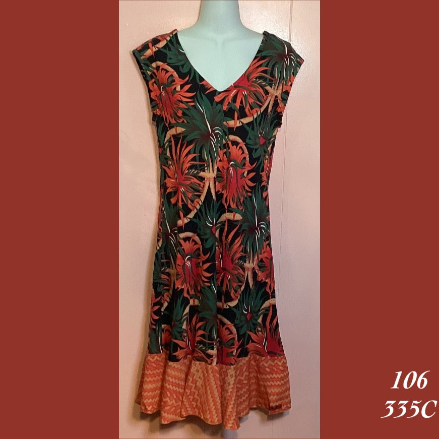 106 - 335C, V neck bias cut dress