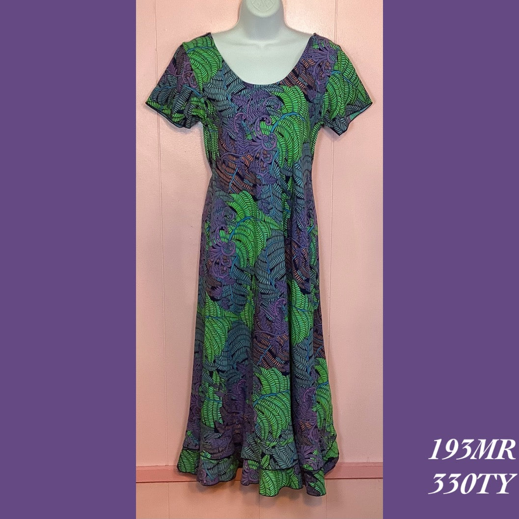193MR - 330TY , Sleeved bias cut dress mid length with ruffle