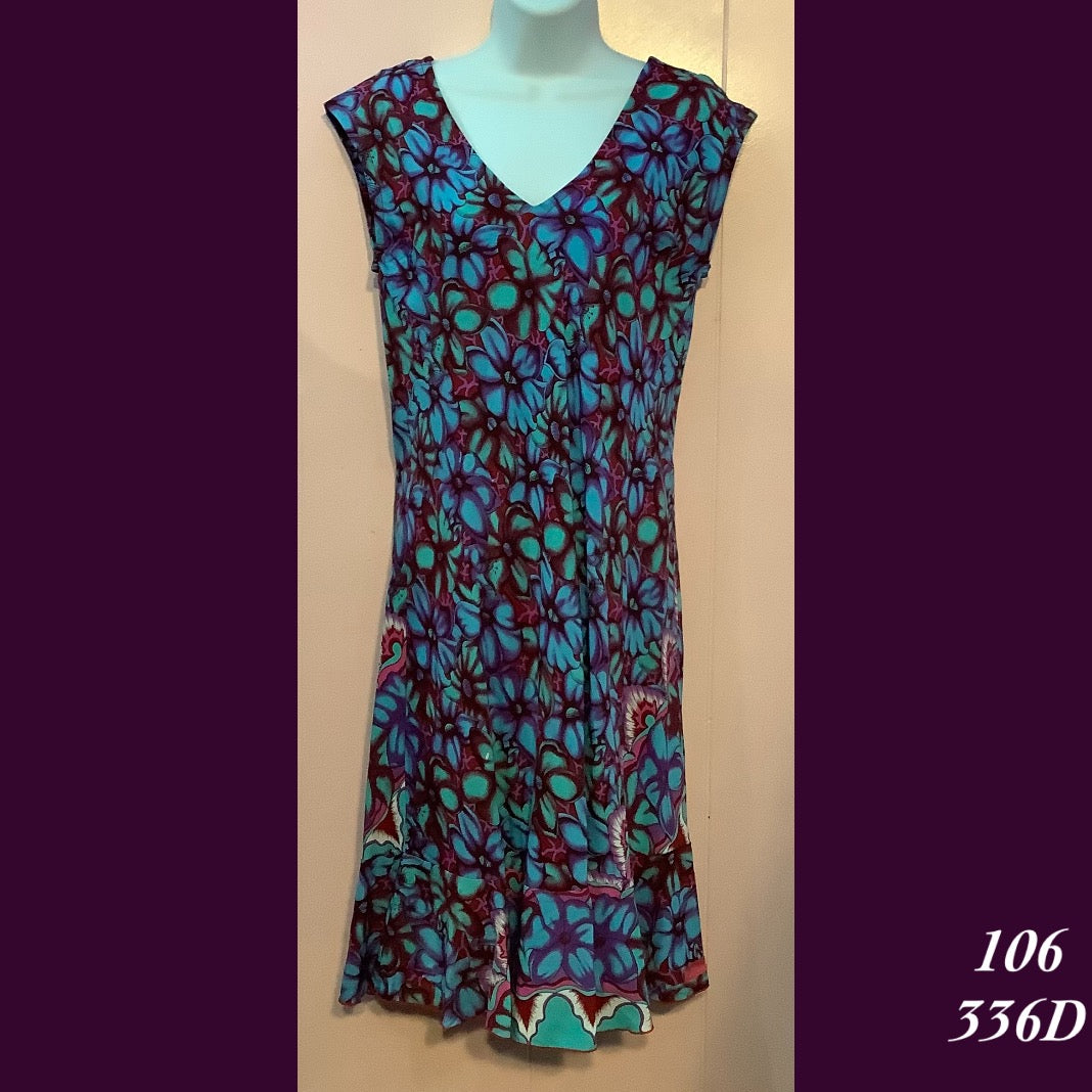 106 - 336D , V neck bias cut dress