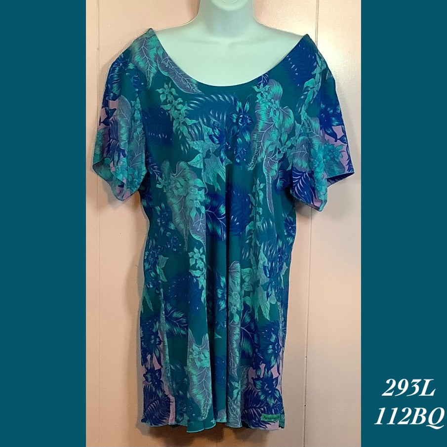 293LX - 112BQ , Sleeved bias cut top long plus size