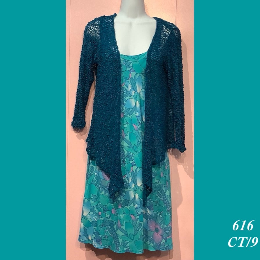 616 - CT/9 , Shrug ,Teal  ( Dress not included)