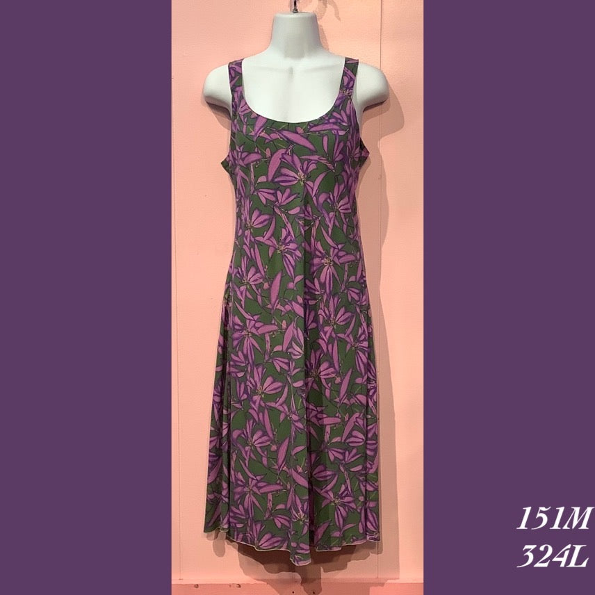 151MX - 324L ,  Bias strap mid length dress plus size