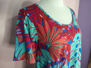 1208 - 352PQ1, Sleeved Swing Tank Dress with Pockets