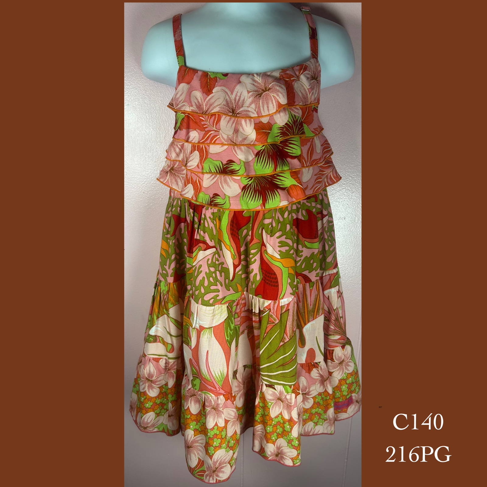 C140 - 216PG , Ruffle top tier dress