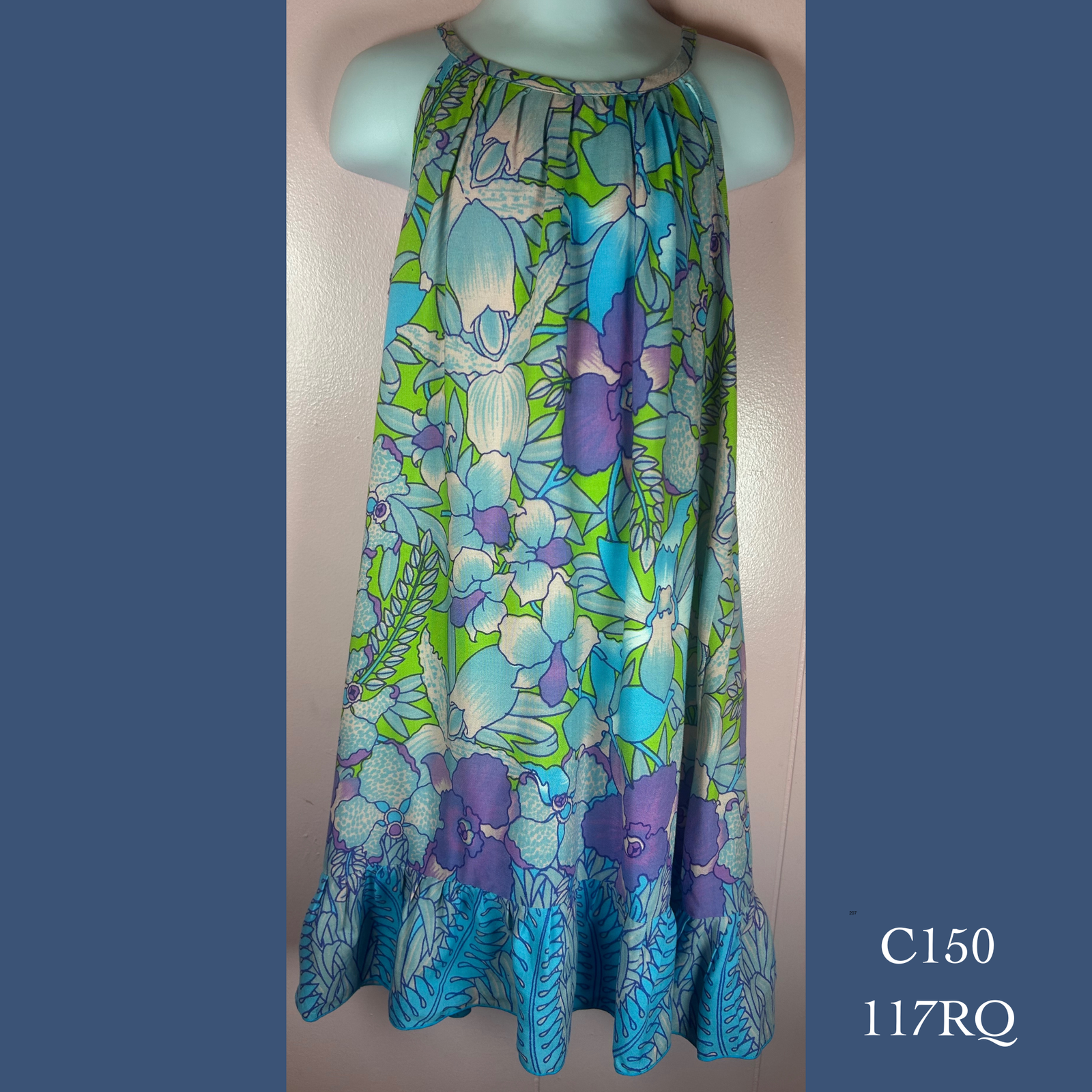 C150 - 117RQ , Drawstring Back A Line Dress