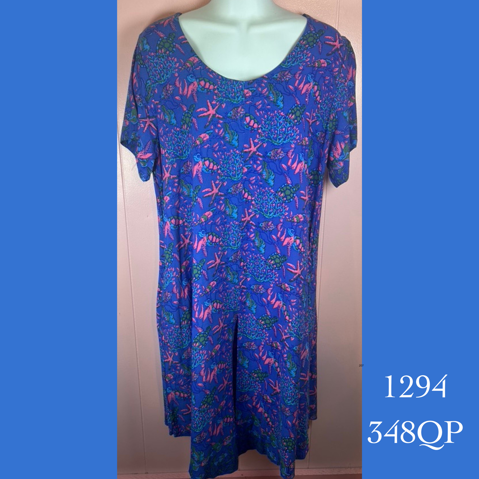 1294 - 348QP , Sleeved point tip cover up with pockets