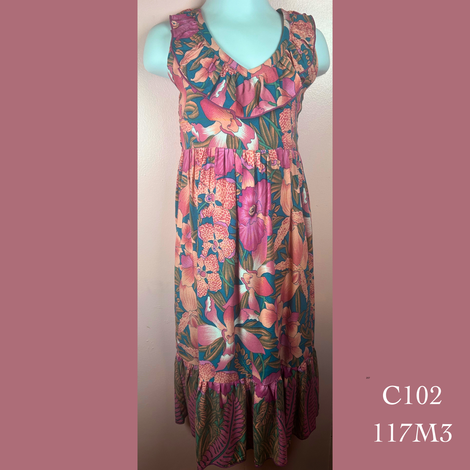 C102 - 117M3, Child's halter back maxi dress
