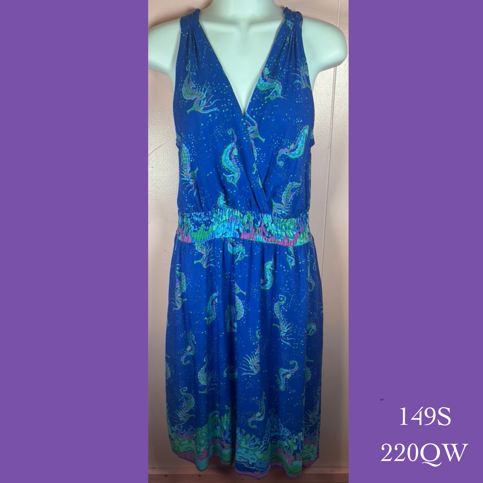 149S - 220QW, Halter back dress with pockets