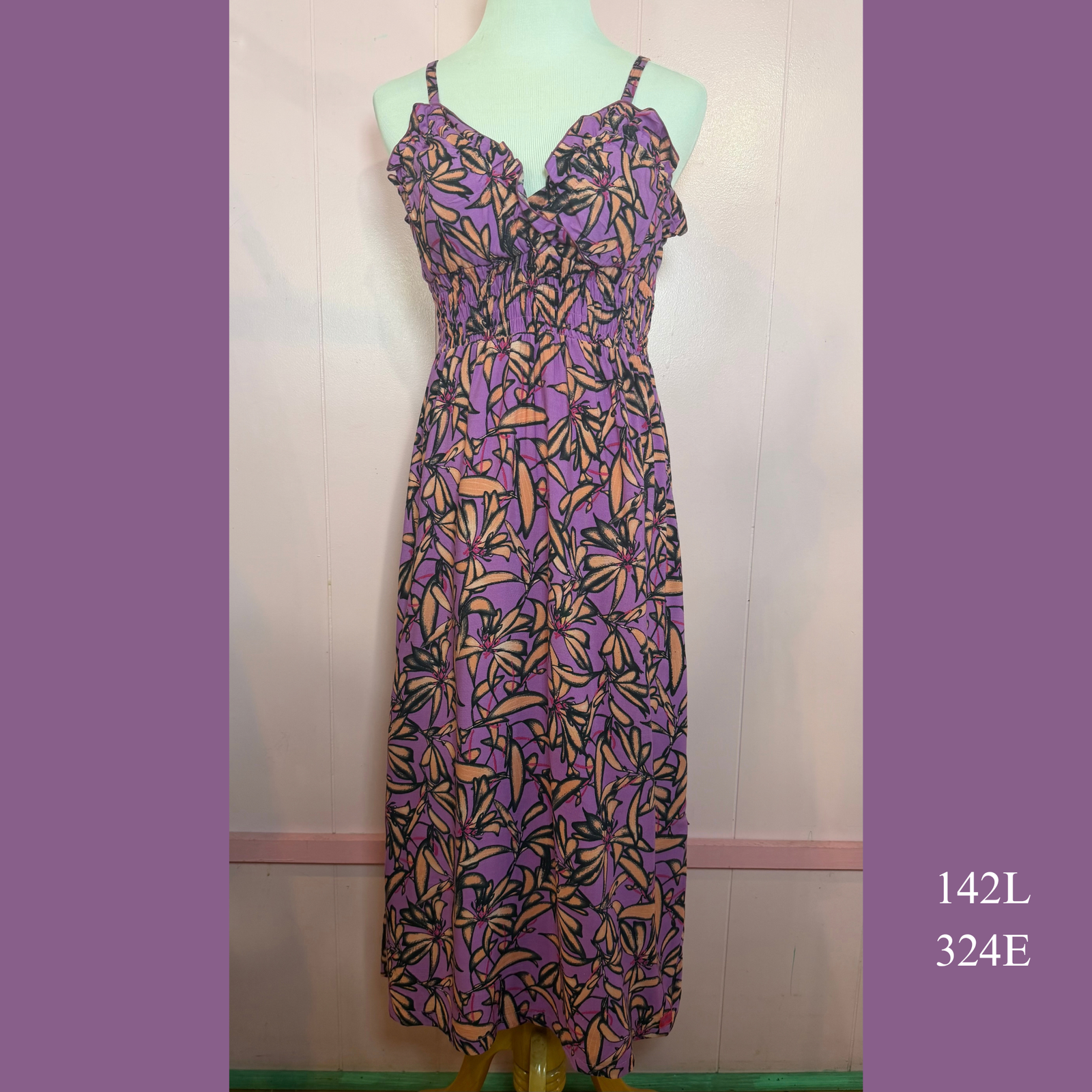 142L - 324E, Elastic Maxi Sun Dress