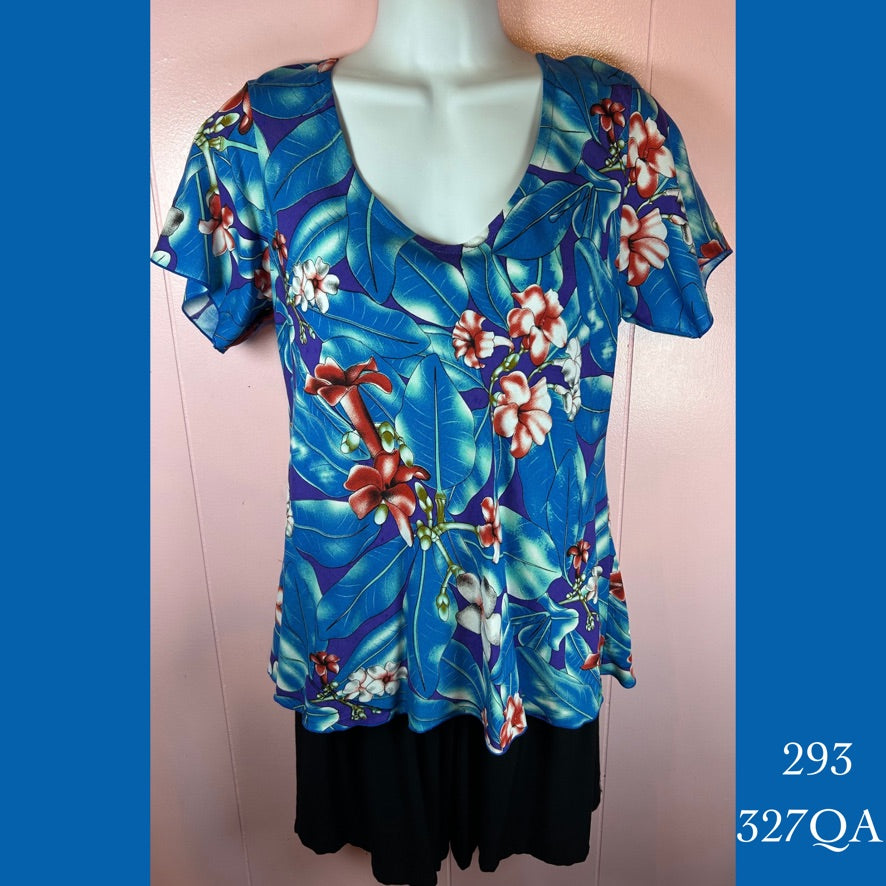 293x - 327QA , Bias cut cap sleeve top plus size