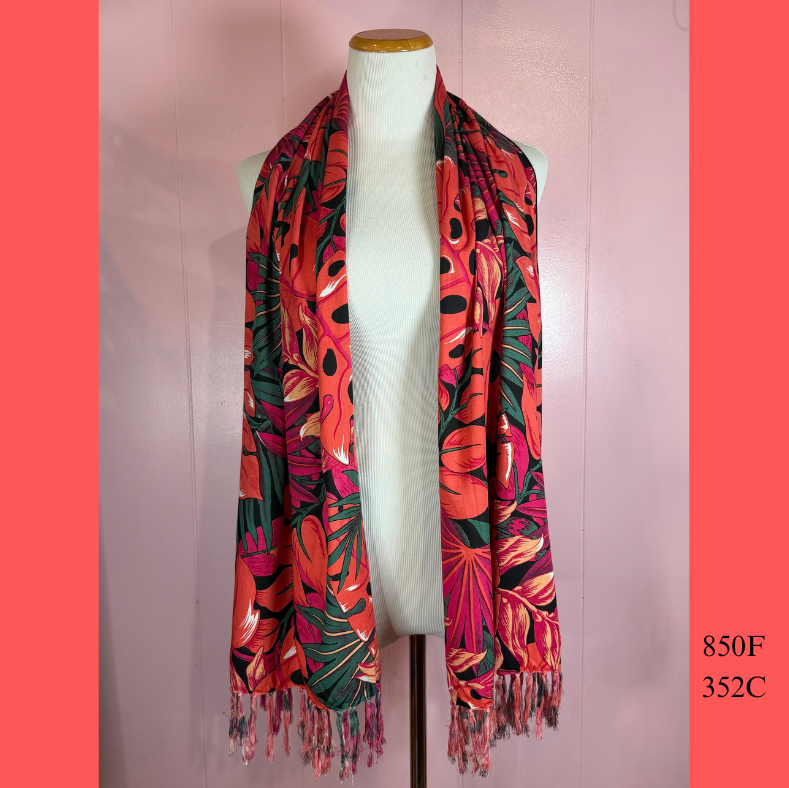 850F - 352C, Fringed Scarf
