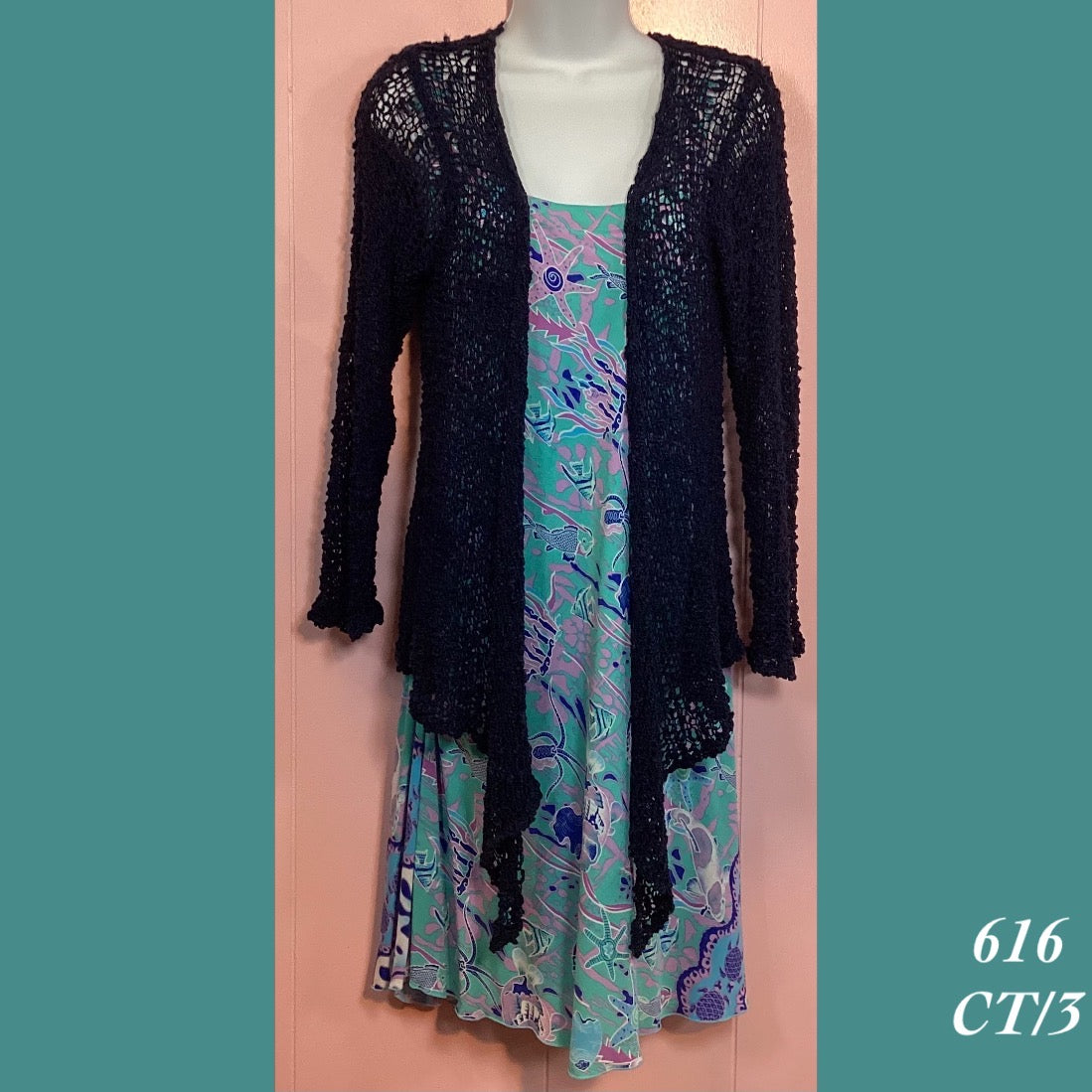 616 - CT/3 , Shrug , Navy blue , ( Dress not included)