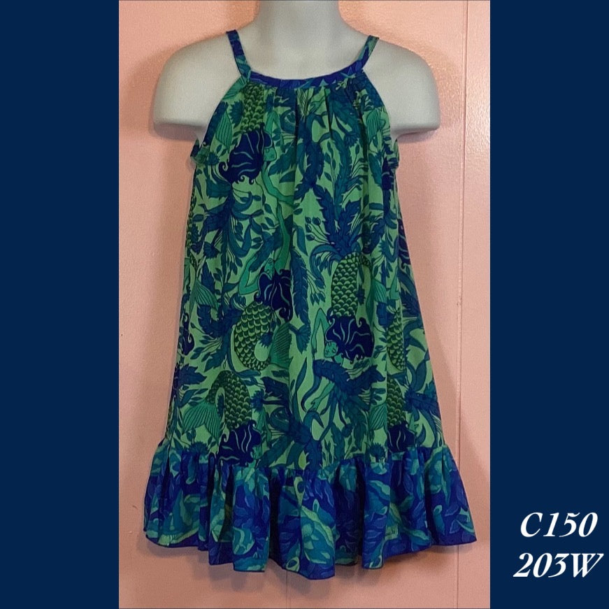 C150 - 203W , Drawstring Back A Line Dress