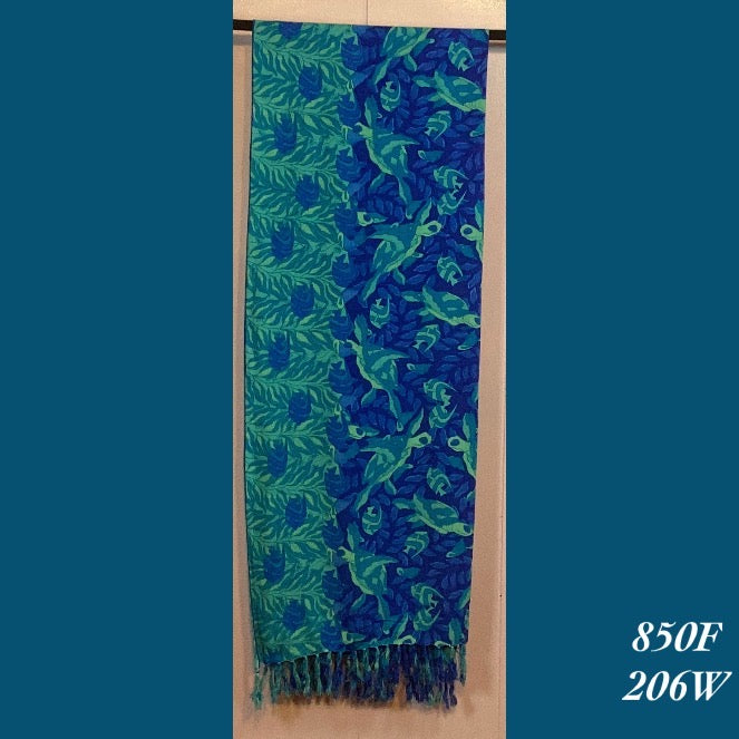 850F - 206W , Fringed scarf  (60 in. x 22 in.)
