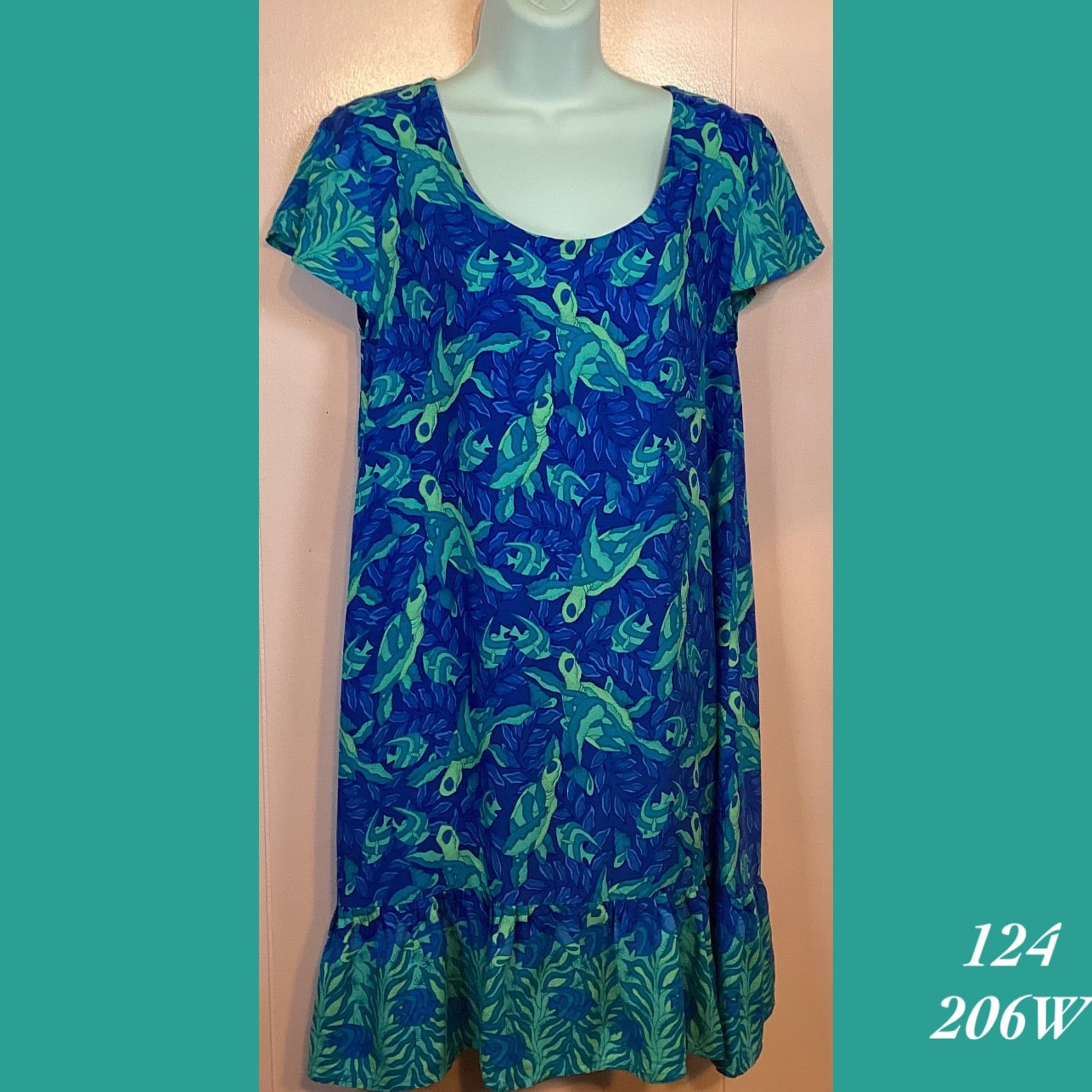 124 - 206W , Ruffle cap sleeved dress