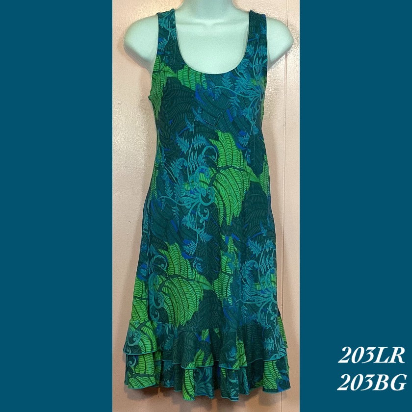 203LR - 330BG , Tank dress with ruffle