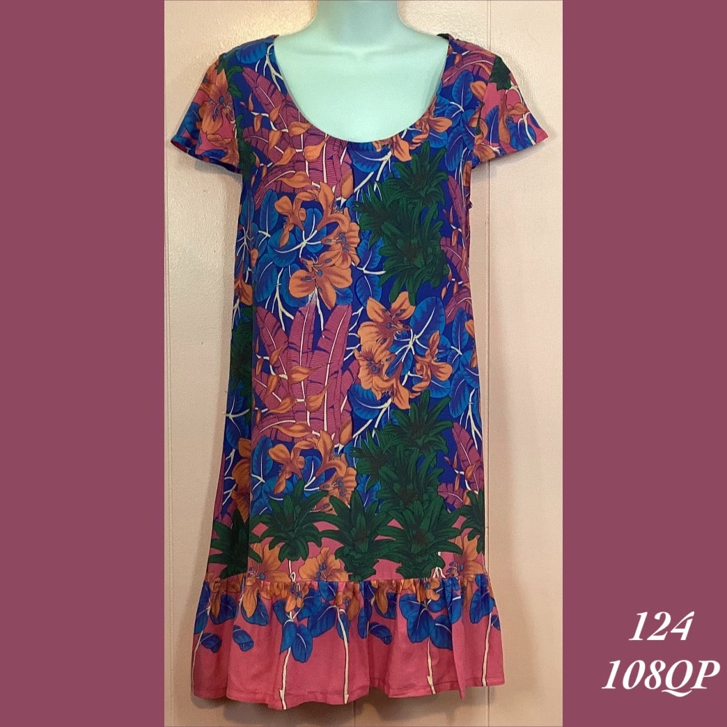 124 - 108QP , Ruffle cap sleeved dress