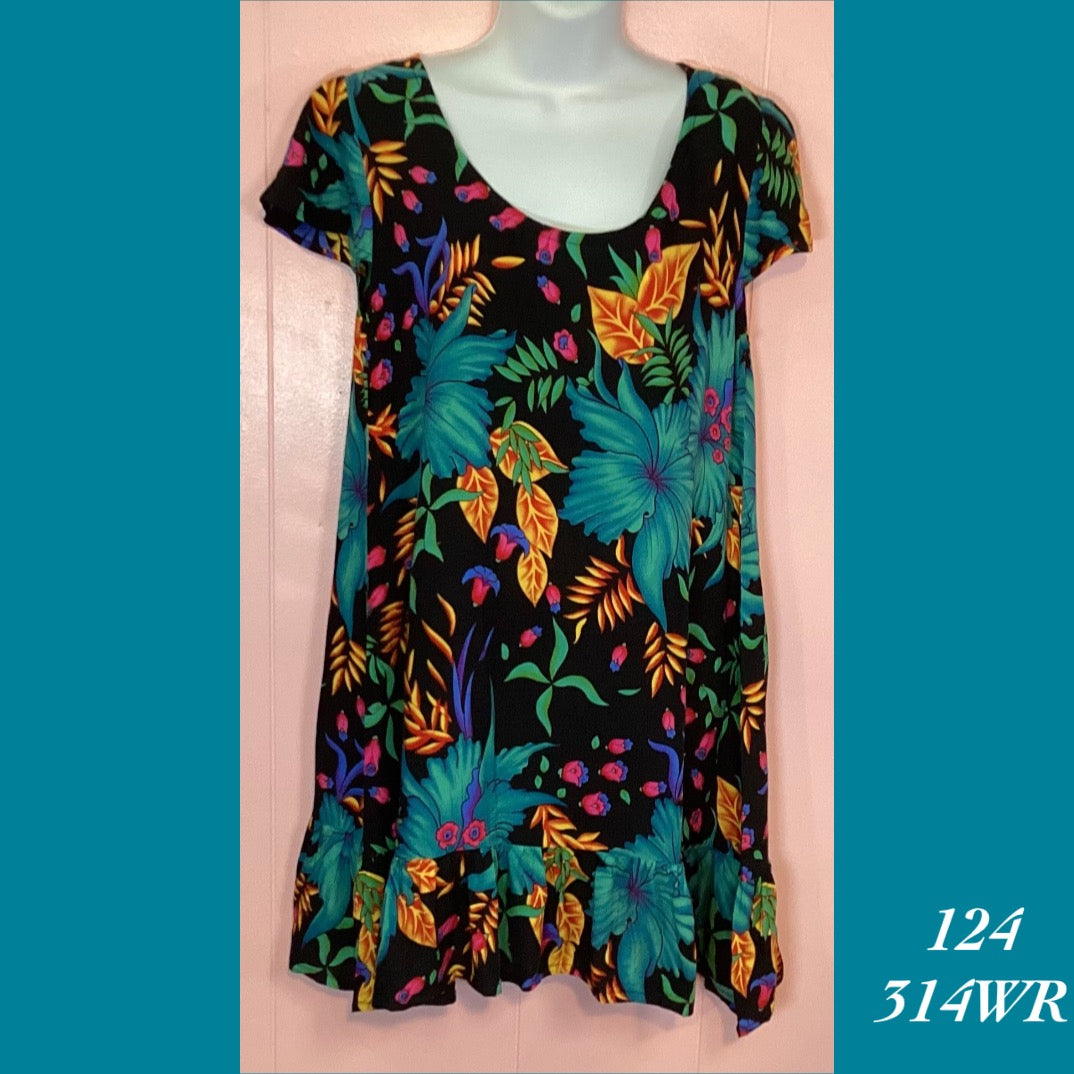 124 - 314WR , Ruffle cap sleeved dress