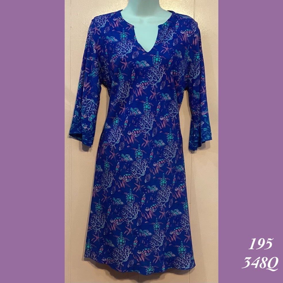 195 - 348Q , 3/4 Sleeve tunic dress
