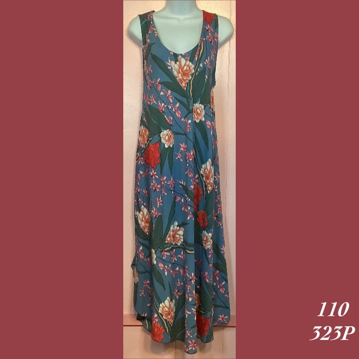 Rainbow Jo Sundress Resort Wear Floral Print Midi Dress - 110 - 323P