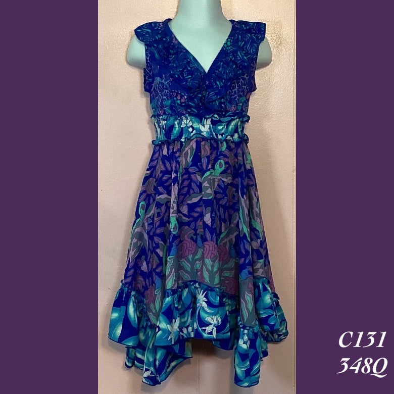 C131 - 348Q , Ruffle collar dress