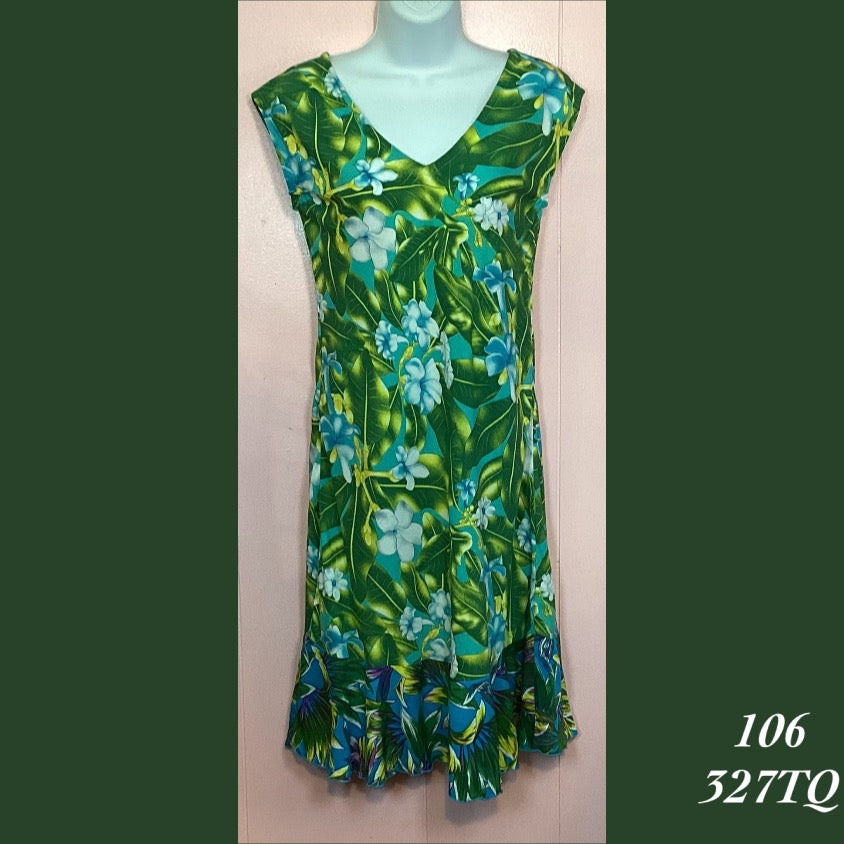 106 - 327TQ , V neck bias cut dress