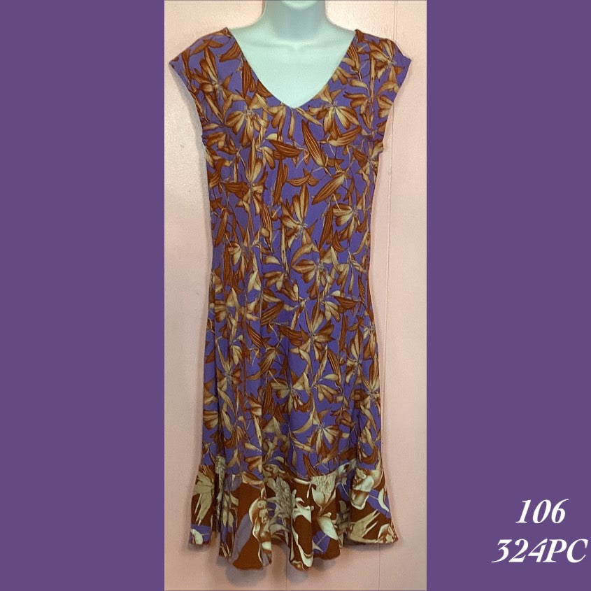 106 - 324PC , V neck bias cut dress
