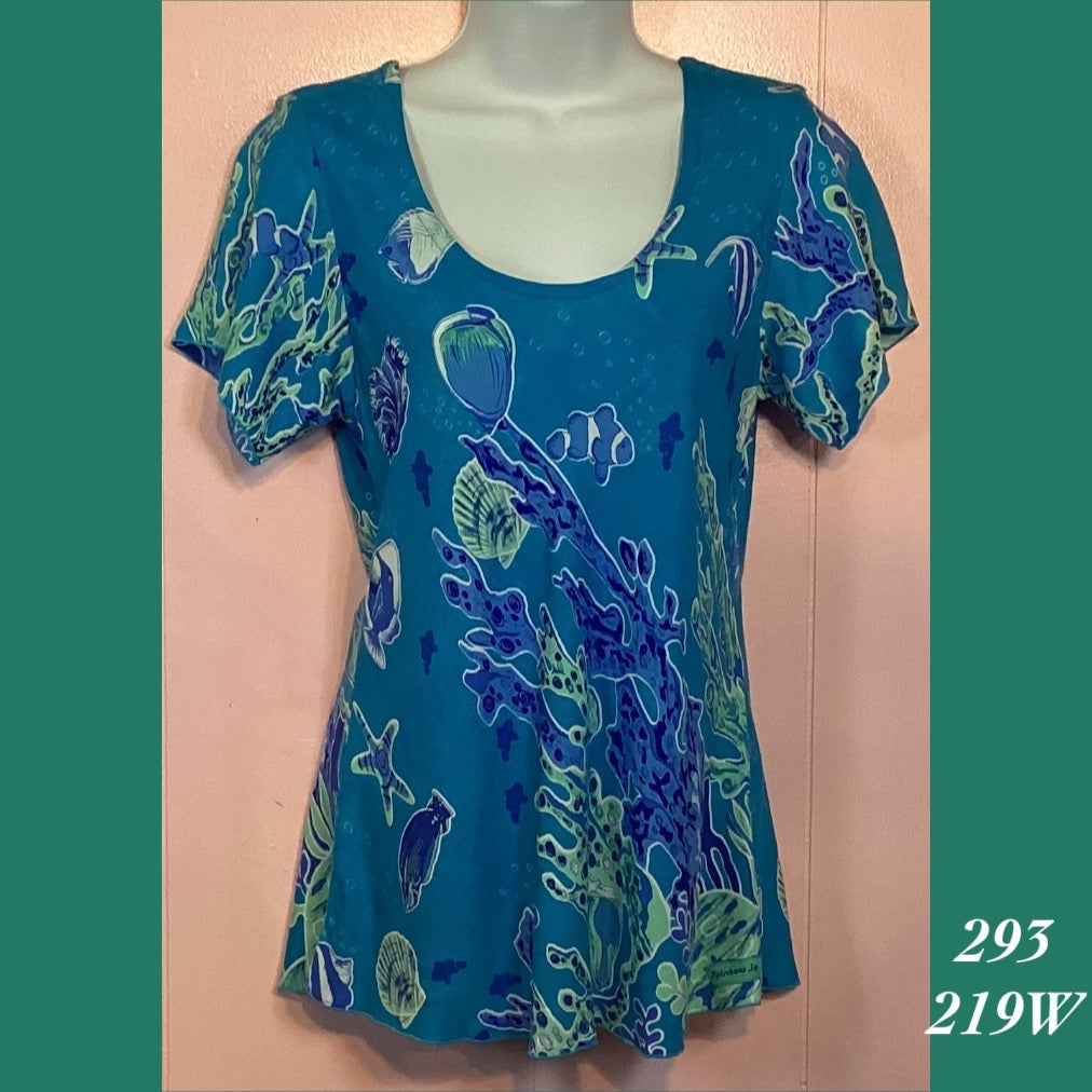 293 - 219W , Sleeved bias cut  top