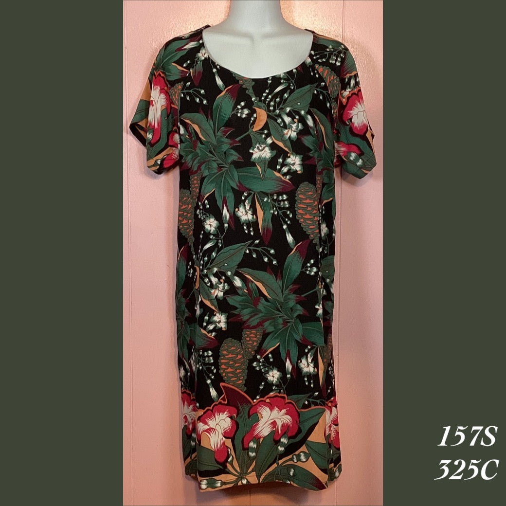 157S - 325C , Raglan sleeve dress with pockets