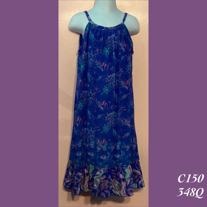 C150 - 348Q , Draw string back dress