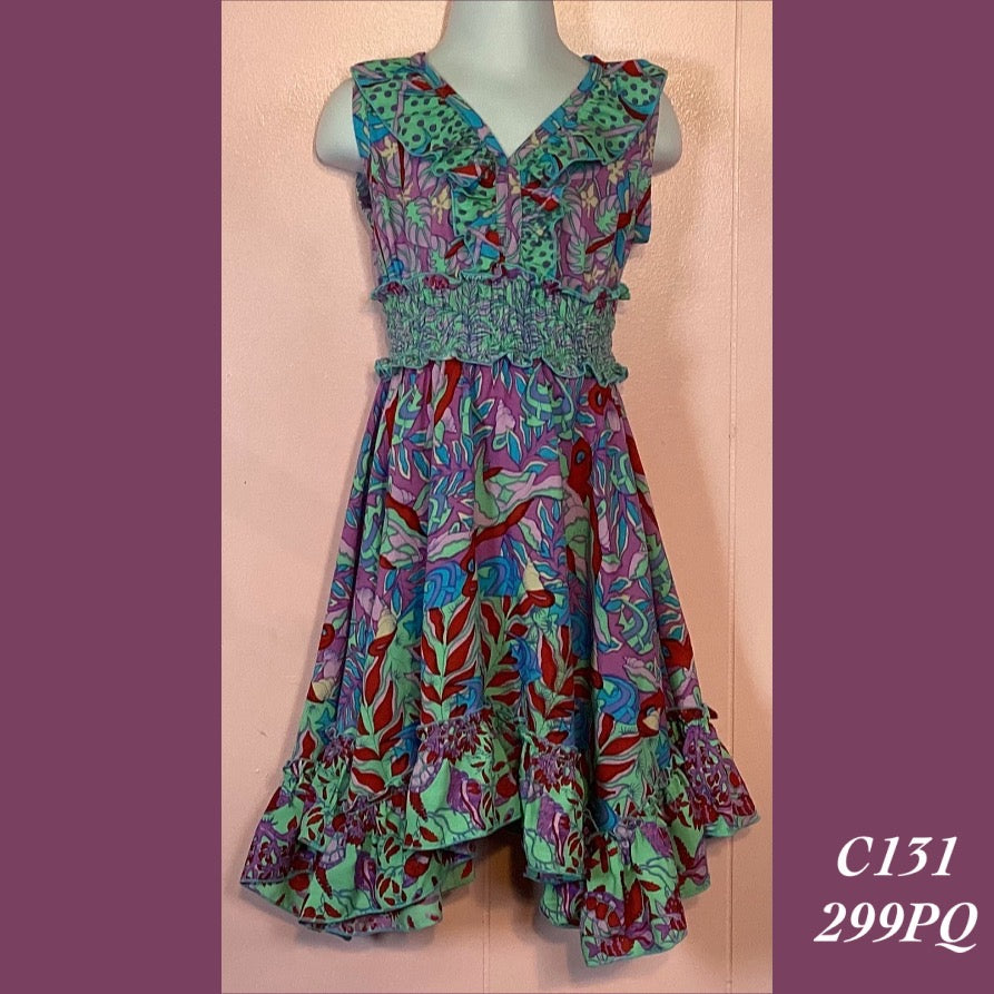 C131 - 299PQ/ 348PQ , Ruffle Collar Dress