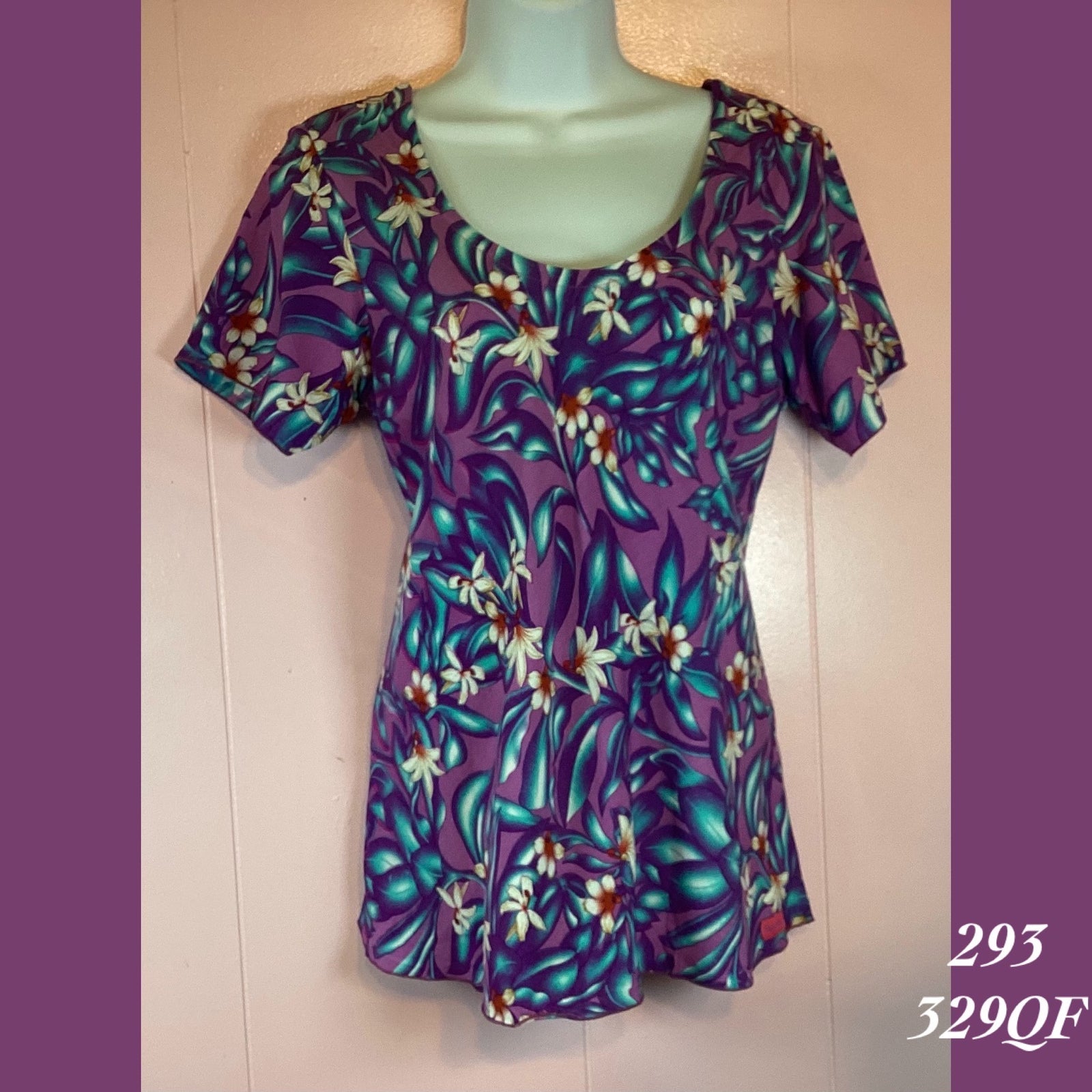 293X - 329QF , Sleeved bias cut top plus size