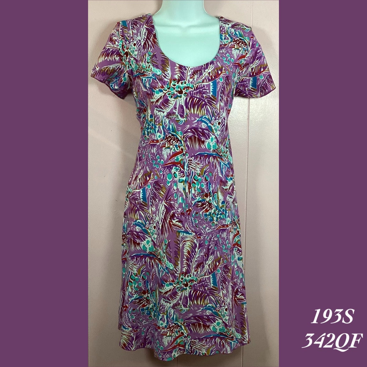 193S - 342QF , Cap sleeved bias cut dress