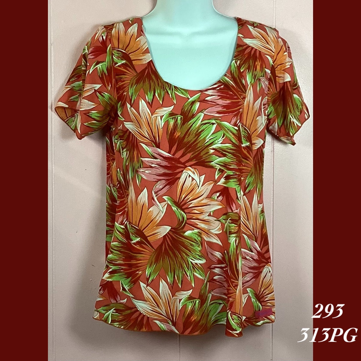 293LX - 313PG , Sleeved bias cut top long plus size