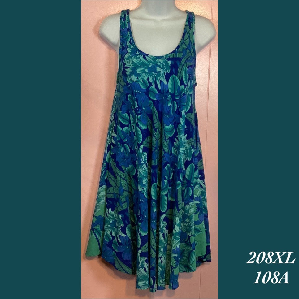 128 - 108A , Swing tank dress with pockets