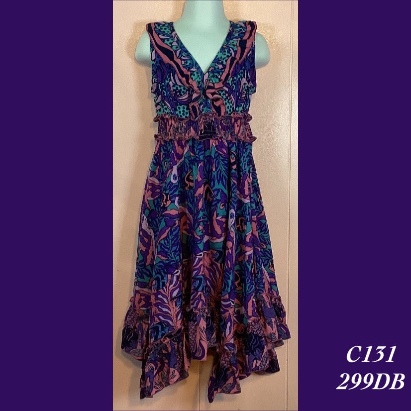 C131 - 299DB , Ruffle collar dress