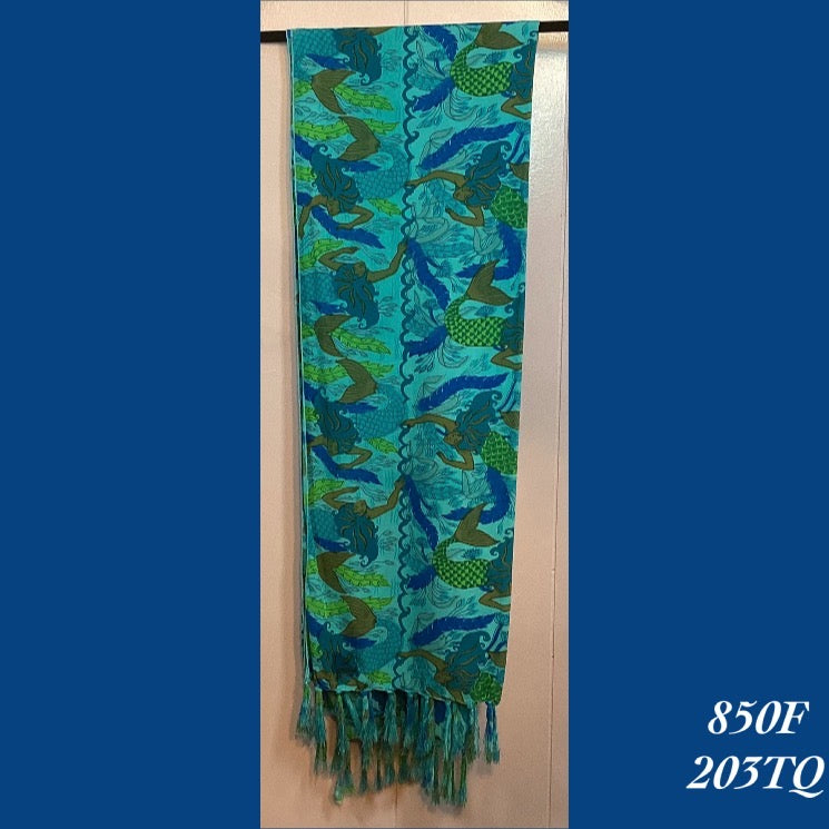 850F - 203TQ , Fringed scarf  (60 in. x 22 in.)