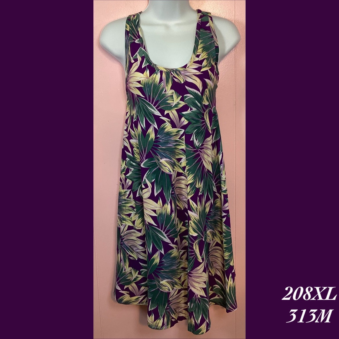 208XL - 313M , Swing tank dress with pockets