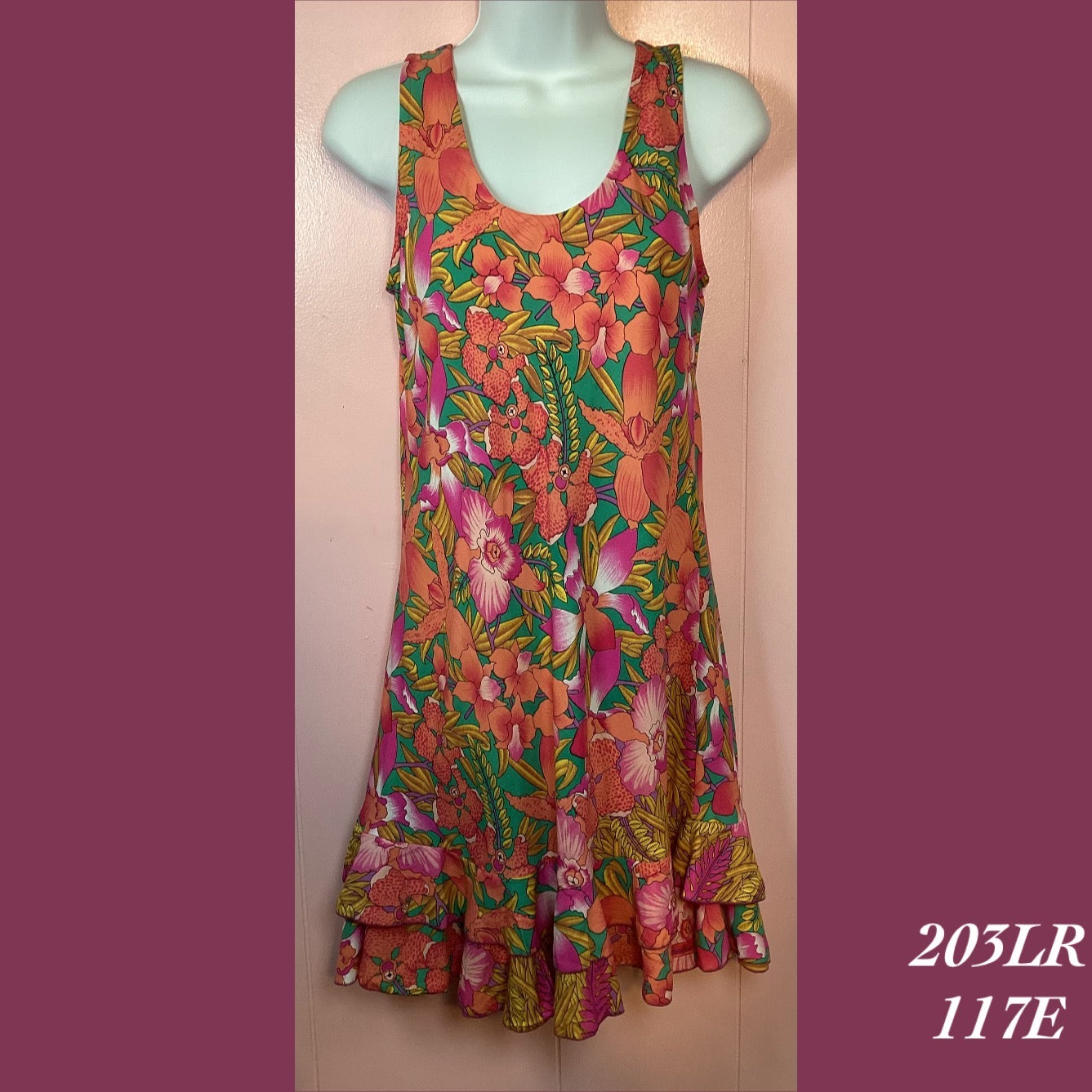 1203LR - 117E , Tank dress with ruffle