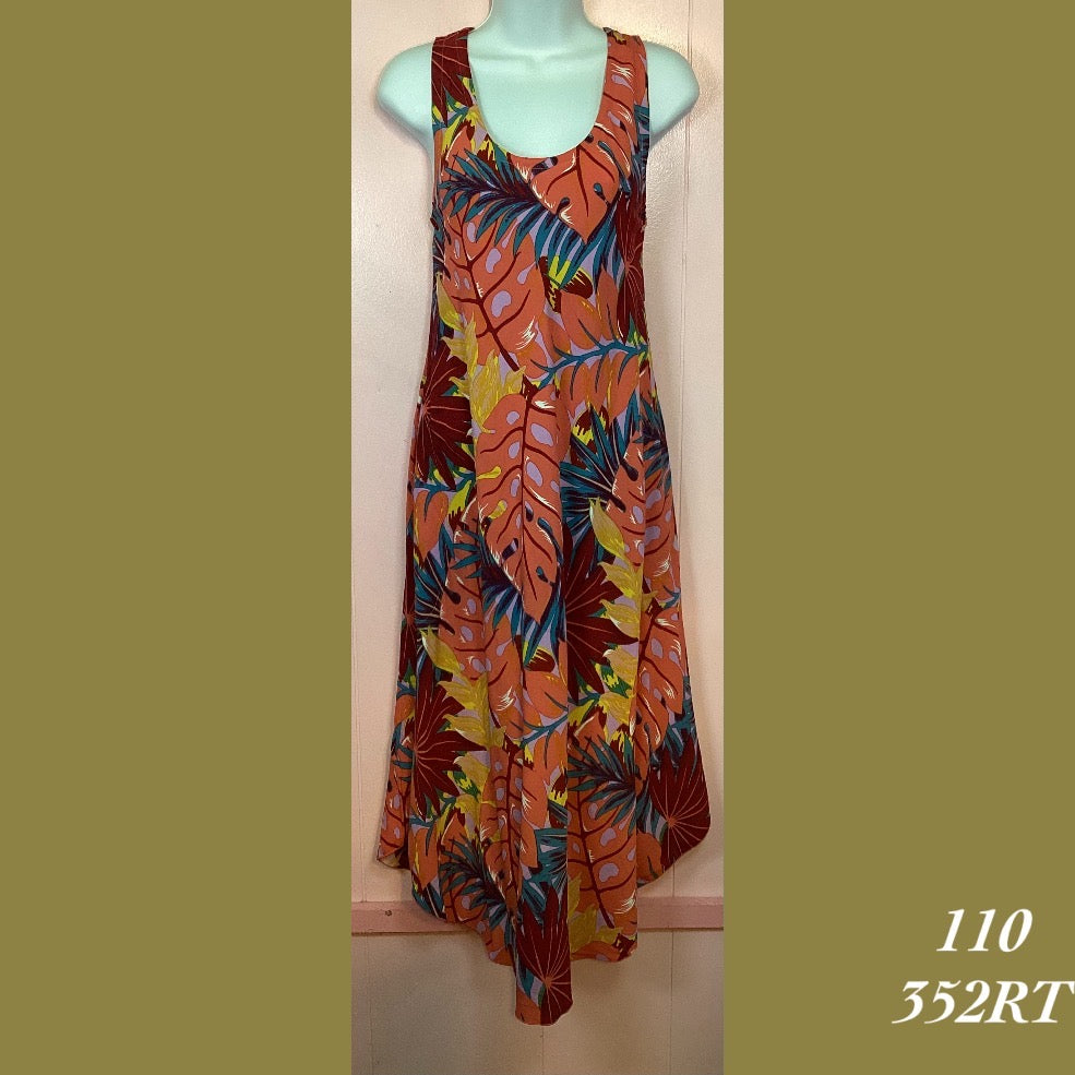 Rainbow Jo Sundress Resort Wear Floral Print Midi Dress Plus Size - 110X - 352RT