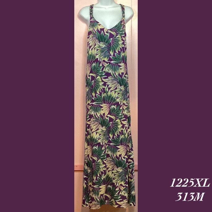 1225XLX - 313M , Rainbow Jo braided strap sundress plus size long - Rainbow Jo Hilo 1225XLX - 313M , Rainbow Jo braided strap sundress plus size long - Rainbow Jo Hilo
