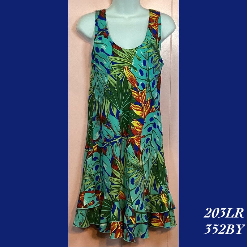 203LR - 352BY , Tank dress with ruffle