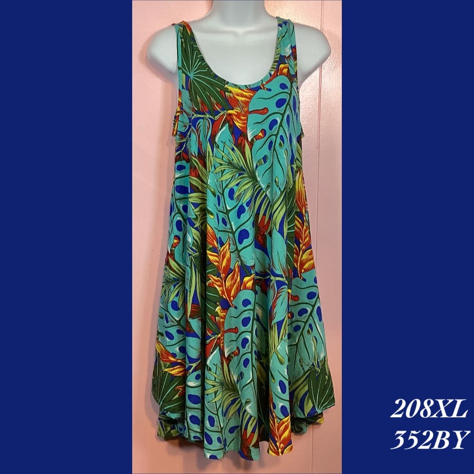 128 - 352BY , Swing Tank Dress with Pockets