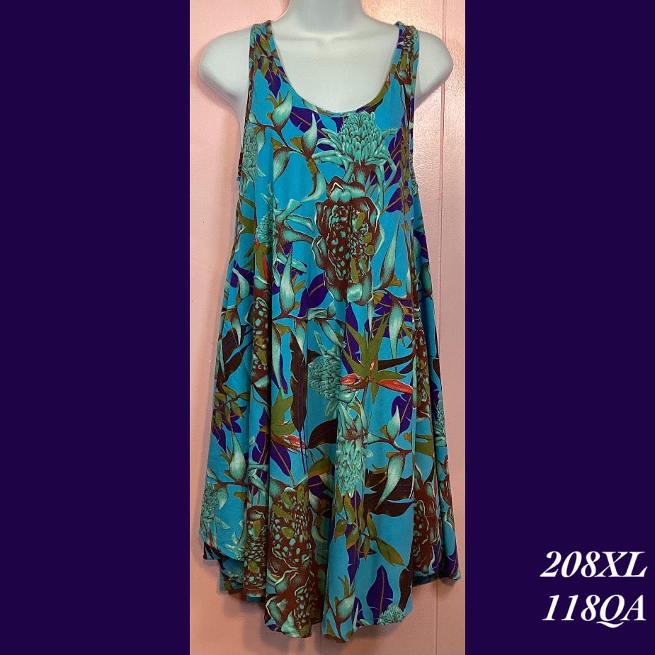 208XL - 118QA , Swing tank dress with pockets