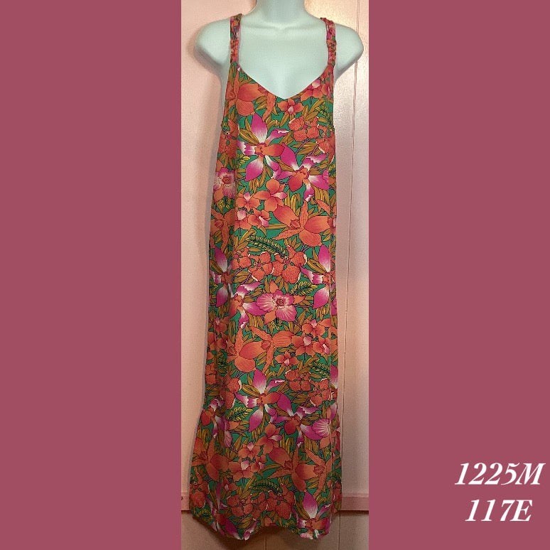 1225M - 117E , Rainbow Jo braided strap sundress mid length