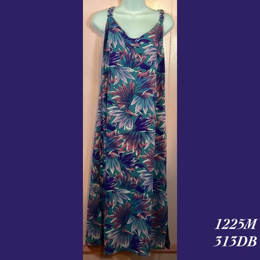 1225M - 313DB , Rainbow Jo braided strap sundress mid length