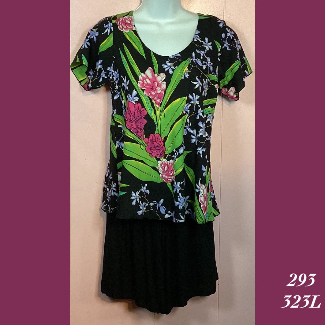 293 - 323L , Sleeved bias cut top