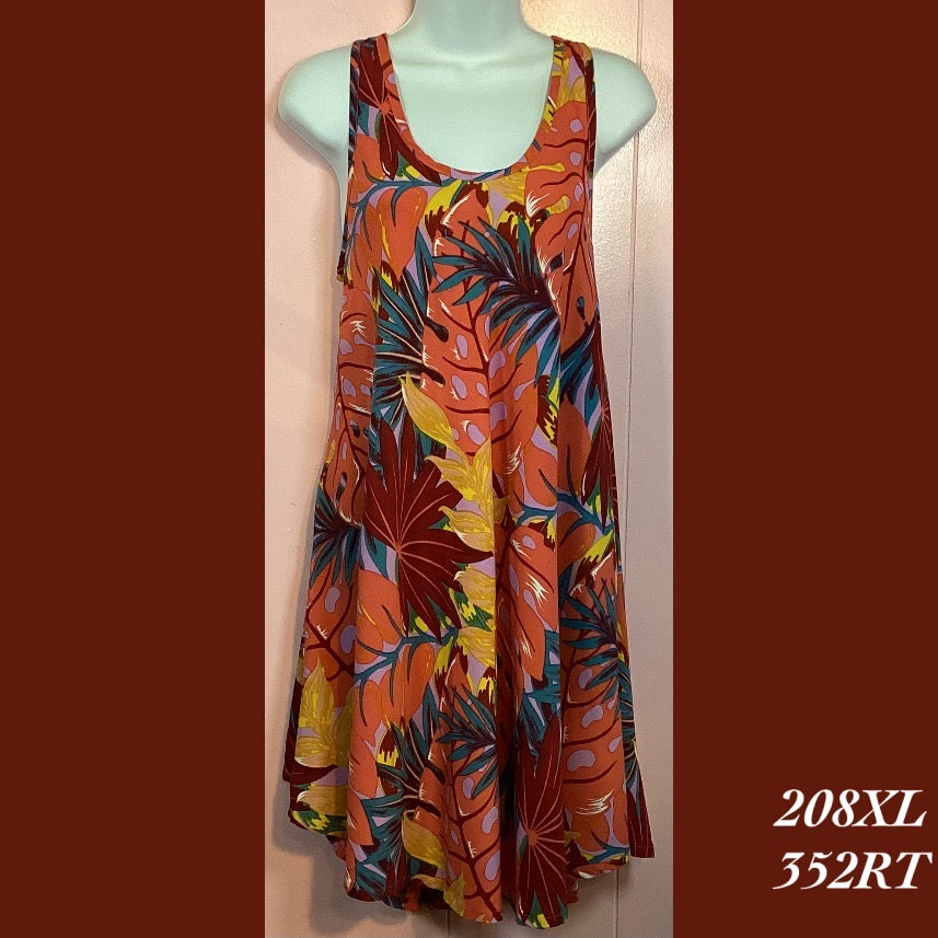 208XL - 352RT Swing tank dress with pockets