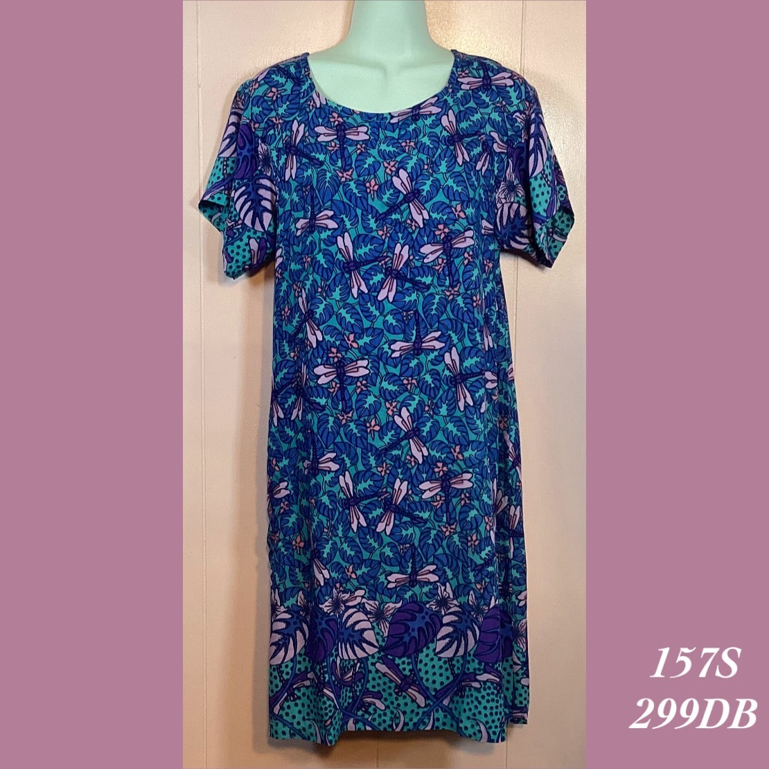 157SX  -299DB , Raglan Sleeve Dress with pockets plus size