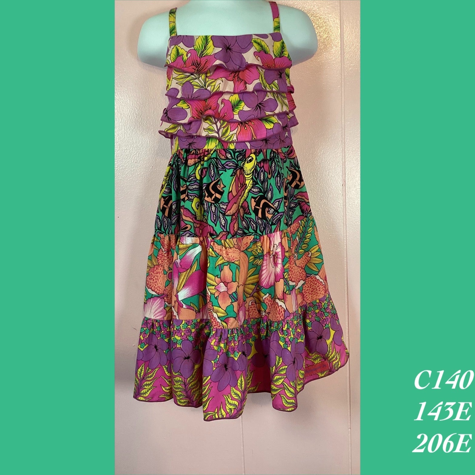 C140 - 143E , Ruffle top tier dress